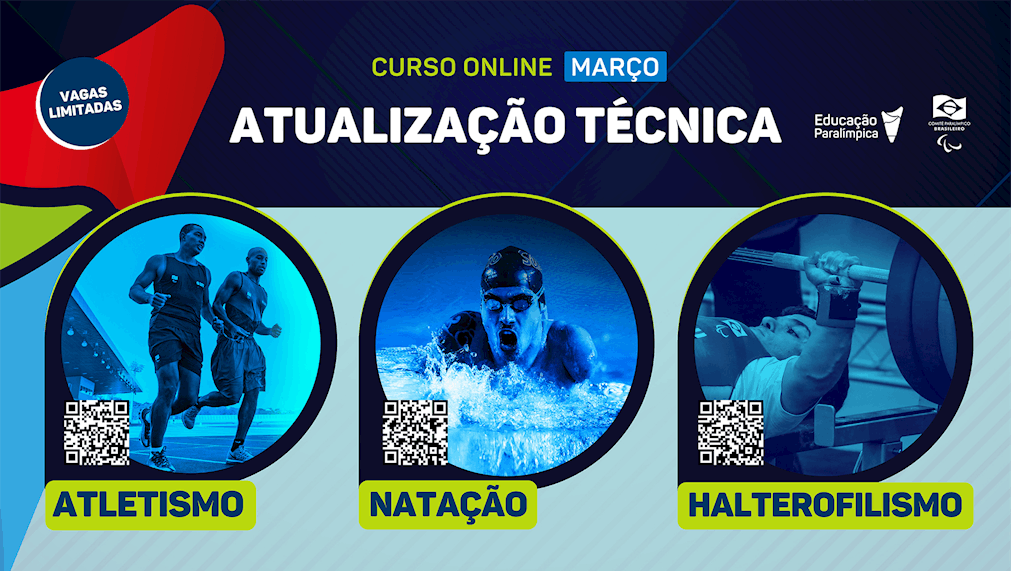 CPB abre inscrições para cursos online de atualização em atletismo, halterofilismo e natação em março