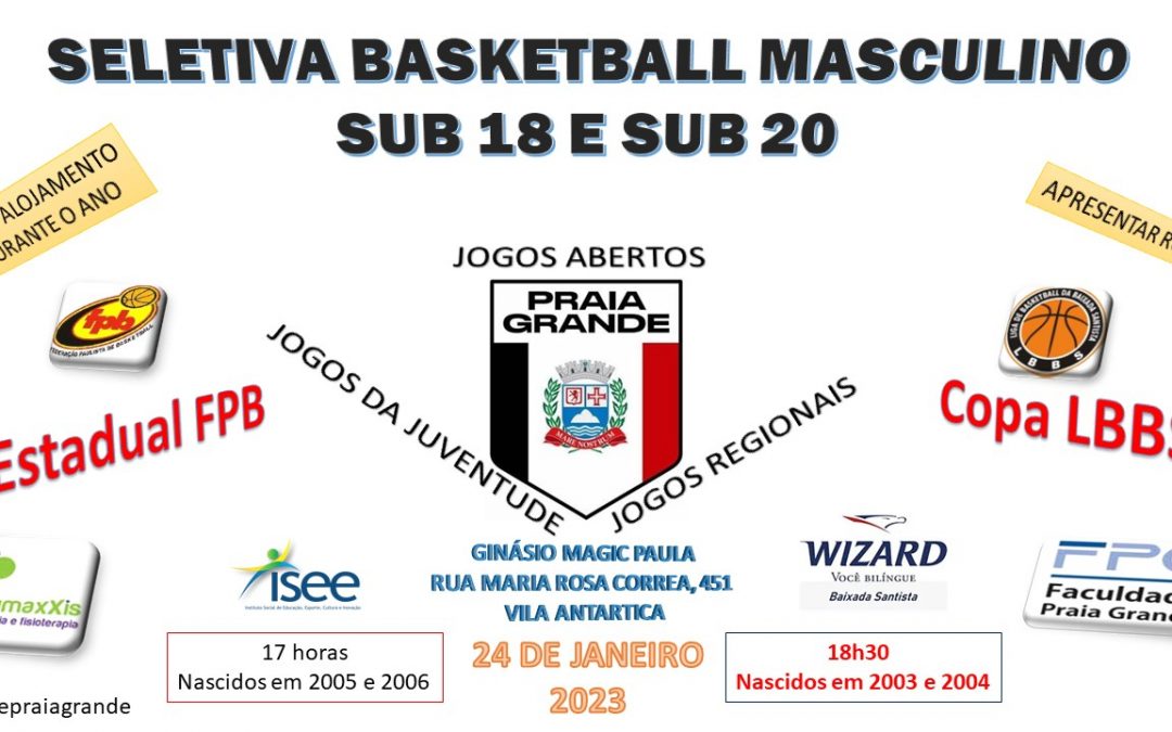 ISEE: Aberta inscrições da Seletiva de Basketball Masculino Sub 18 e Sub 20