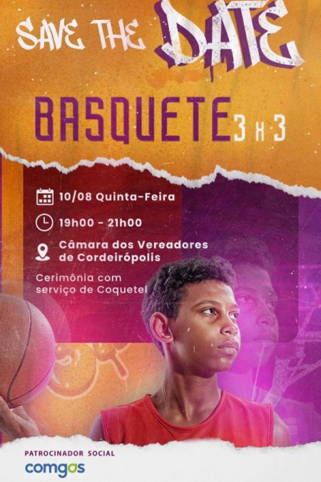 A Prefeitura Municipal de Cordeirópolis e a comunidade, em parceria com o ISEE e apoiadores realizarão a solene Cerimônia de Lançamento do “Projeto Basquete 3×3” na cidade.